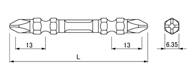 アネックス(ANEX) 龍靭ビット (ARTM5-5本組 / ARTM-2本組) 製品図面
