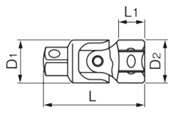 TONE ユニバーサルジョイント(UJ30)(差込口9.5mm) 製品図面