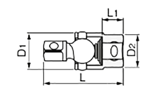 TONE ボールジョイント(BJ40)(差込口12.7mm) 製品図面