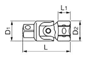 TONE ユニバーサルジョイント(UJ40)(差込口12.7mm) 製品図面
