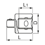 TONE ソケットアダプター(68/128)(差込口12.7mm) 製品図面