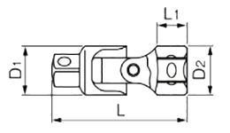 TONE ユニバーサルジョイント(408)(差込口19mm) 製品図面