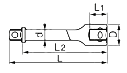 TONE エクステンションバー(EX80)(差込口25.4mm) 製品図面