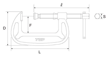 トップ工業 バーコ型シャコ万力 (SC) 製品図面