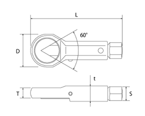 トップ工業 ナットブレーカー用替刃(ボルトセット/小ボルト付)(ナット破壊用) 製品図面