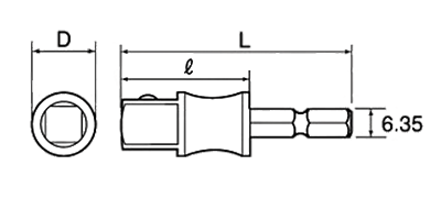 トップ工業 電動ドリル用アダプター(六角軸タイプ)(ESA-) 製品図面
