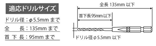 トップ工業 六角軸シャンク用 ドリルケース 製品規格