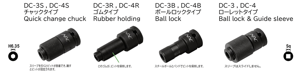NAC(長堀工業) ビットホルダー(差込口 12.7mm・1/2) 製品図面