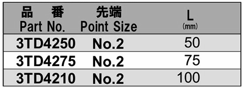 NAC(長堀工業) (+)段付きビット(B-30)(差込口 6.35mmx9x先端φ4.5) 製品規格