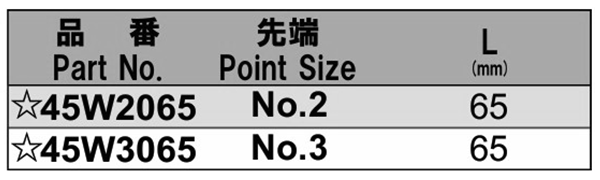 NAC(長堀工業) (+)ダブルビット(両頭タイプ)(B-45)(差込口 8mmx13) 製品規格