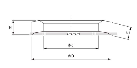 鉄 GT-ワッシャー(SHタイプ)キャップボルト(緩み止め用)一般ねじ兼用 製品図面
