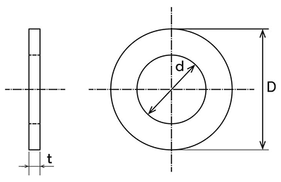 鋼 ハイテンション丸型平座金(ホーマー品)(10B20ボロン鋼) 製品図面