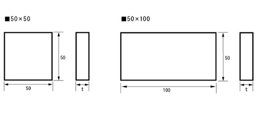鉄 平板ライナー (幅50mm角)(平板穴無し・すきま調整板) 製品図面