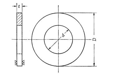黄銅 丸型平座金 (丸ワッシャー)JIS小形 製品図面