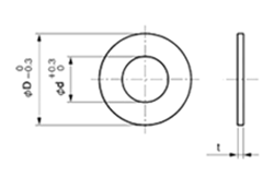 真鍮 シムリング シムワッシャ 板厚0.1t (内径x外径) 製品図面