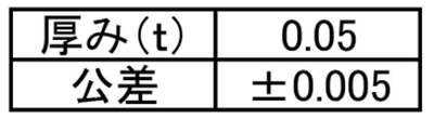 ステンレス シムワッシャ 板厚0.05t (内径x外径) 製品規格