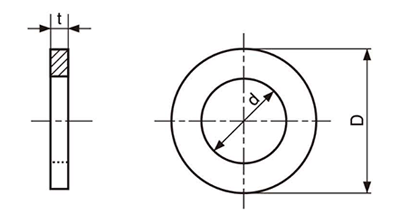 ステンレス シムワッシャ 板厚0.2t (内径x外径) 製品図面