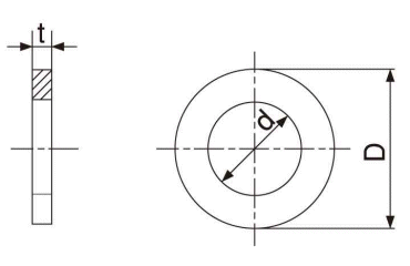 D2052 制振合金ワッシャー (振動吸収合金) 製品図面