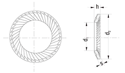 シュノールワッシャ VSタイプ (振動用・強力型) 製品図面
