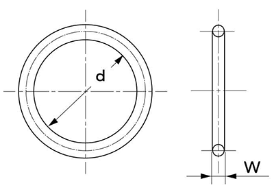 Oリング V(真空フランジ用) 4C-V (武蔵オイルシール工業) 製品図面