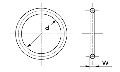 Oリング V(真空フランジ用) 4D-V (武蔵オイルシール工業) 製品図面
