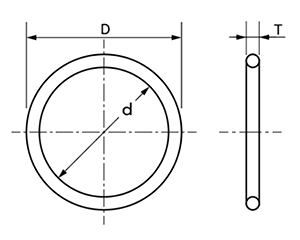 Oリング 1A SS規格 (武蔵オイルシール工業) 製品図面
