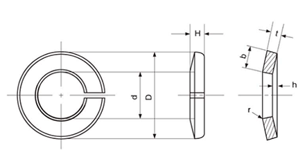 鉄 PS ロックワッシャーH(重荷重) 製品図面