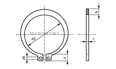 C形止め輪(軸用 特殊発條製 51012 (12) 製品図面