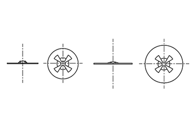 鉄 四ツ爪スピードワッシャー (ネジ用) 製品図面