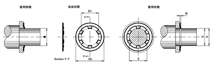 鉄 SE型リング(軸用)(磐田電工規格製) SE-●● 製品図面