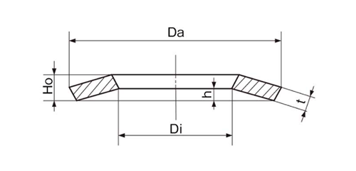 鉄 皿ばねR (IWT-R)(磐田電工規格) 製品図面