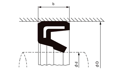 オイルシール KE型(NBR)(武蔵オイルシール) 製品図面