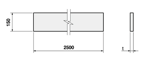黄銅 岩田製作所 シムボックス (BXB150/ 幅150mm)(すき間調整テープ) 製品図面