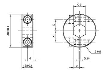 ステンレス 六角シャフト用 スタンダードセパレートカラー(SCSS-R12S)(岩田製作所) 製品図面