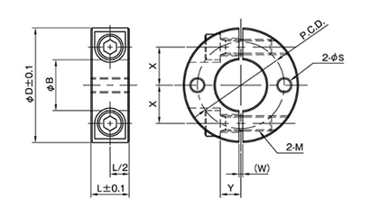ステンレス 2穴付 スタンダードセパレートカラー(SCSS-SP2)(岩田製作所) 製品図面