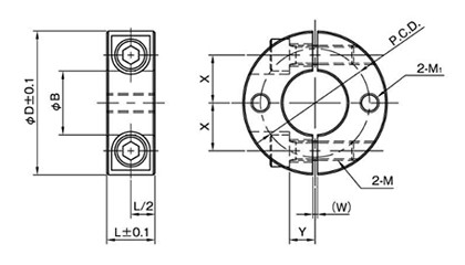 ステンレス 2ネジ穴付 スタンダードセパレートカラー(SCSS-SN2)(岩田製作所) 製品図面