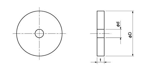 鋼 S45C ベアリングホルダ エンドプレート (1穴タイプ)(EPA)(岩田製作所) 製品図面