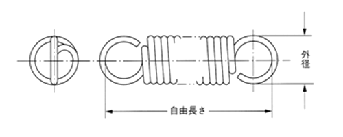 引張バネ ピアノ線SWP-B (ケーエス産業/Dシリーズ) 製品図面