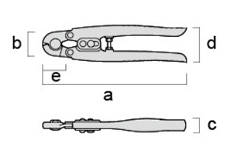 フジ矢 ワイヤーカッター(ハンドルロック付)(WC1-190) 製品図面