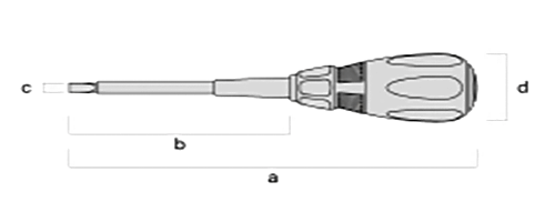 フジ矢 電工ドライバー (黒金)(554D-BG/556D-BG)(絶縁性樹脂軸カバー) 製品図面