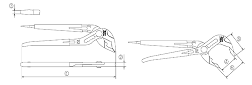 ロブテックス ハイブリッドポンプラ(ドライバー柄付)(UU4150D) 製品図面