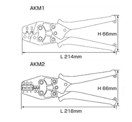 ロブテックス マルチミニ 圧着工具 (AKM) 製品図面