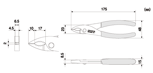 エンジニア PZ-56 ネジザウルス(XP)(対応ネジφ3～10mm) 製品図面
