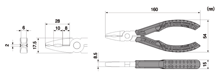 エンジニア PZ-58 ネジザウルス (GT)(対応ネジφ3～9.5mm) 製品図面