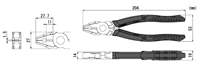 エンジニア PZ-59 ネジザウルス (RX)(対応ネジφ3～12mm) 製品図面
