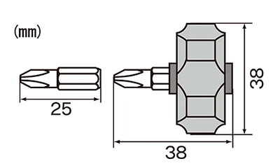エンジニア プチ・ラチェ(スタビードライバー)(全長38mm)(DR-54) 製品図面
