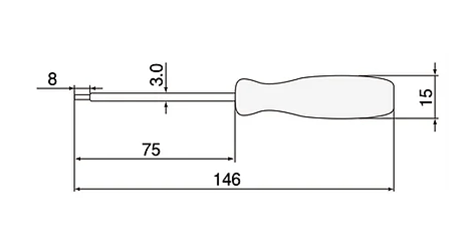 エンジニア 特殊ネジ用ドライバー(ヘクスローブネジ)(DT-04) 製品図面