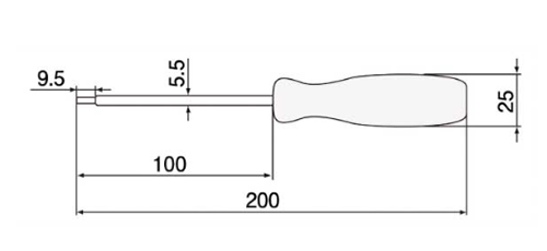 エンジニア 特殊ネジ用ドライバー(ヘクスローブネジ)(DT-20) 製品図面