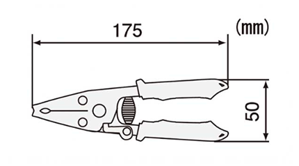 エンジニア ワイヤーストリッパー(太線用 PA-07) 製品図面