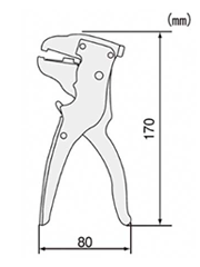 エンジニア ワイヤーストリッパー ストッパー付(絶縁電線、フラットケーブル用 PA-30) 製品図面